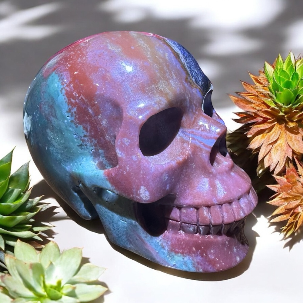 5” Polychrome Jasper Skull